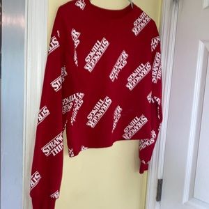 This cropped sweatshirt is a Netflix merchandise. I bought it off of kohls.